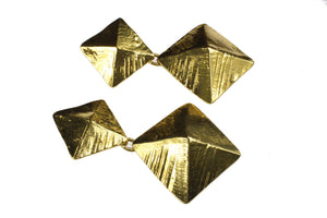 YVES SAINT LAURENT pyramid dangle earrings
