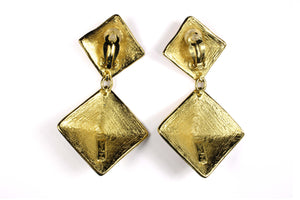 YVES SAINT LAURENT pyramid dangle earrings