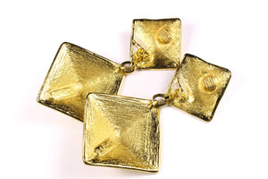 YVES SAINT LAURENT pyramid dangle earrings