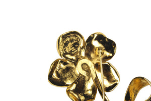 YVES SAINT LAURENT large flower brooch