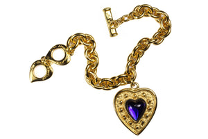 YVES SAINT LAURENT blue heart charm bracelet