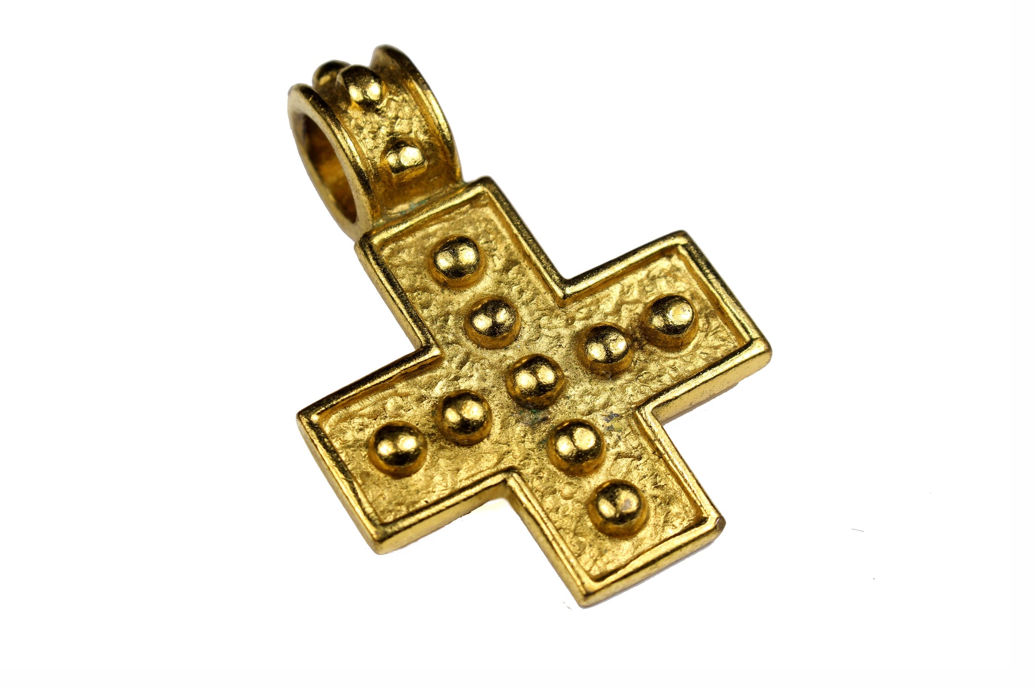 YVES SAINT LAURENT Necklace Pendant AUTH YSL Logo Vintage Rare Cross gold  F/S