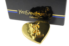 YVES SAINT LAURENT heart Logo brooch