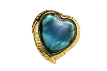 YVES SAINT LAURENT  blue heart brooch