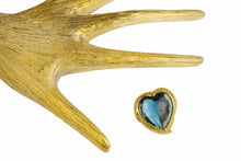 YVES SAINT LAURENT  blue heart brooch