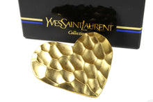 YVES SAINT LAURENT honeycomb gold heart brooch