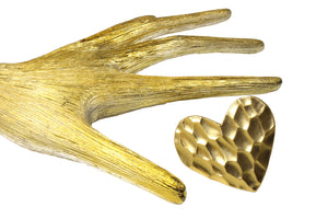 YVES SAINT LAURENT honeycomb gold heart brooch