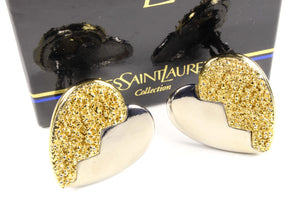 YVES SAINT LAURENT split heart earrings