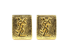 YVES SAINT LAURENT rectangular Logo earrings