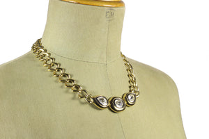 YVES SAINT LAURENT chain link rhinestones necklace