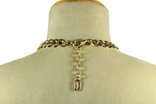 YVES SAINT LAURENT chain link rhinestones necklace