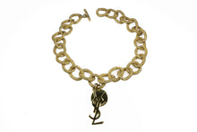 YVES SAINT LAURENT textured link logo short necklace