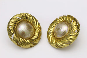 YVES SAINT LAURENT large pearl earrings