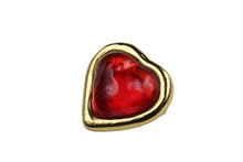 YVES SAINT LAURENT small red heart brooch