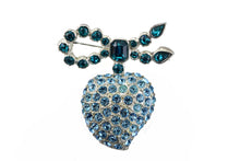 YVES SAINT LAURENT ligth blue heart brooch