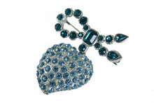 YVES SAINT LAURENT ligth blue heart brooch