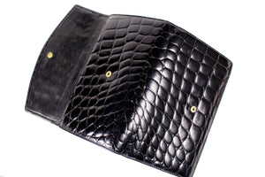 BALENCIAGA black crocodile skin wallet