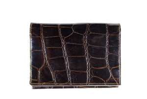 ARIES brown crocodile skin wallet