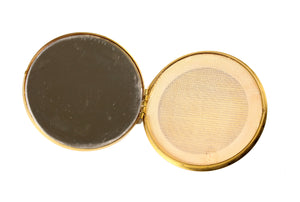 Powder compact case engraved mother of pearl