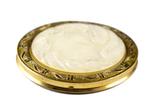 Powder compact case engraved mother of pearl