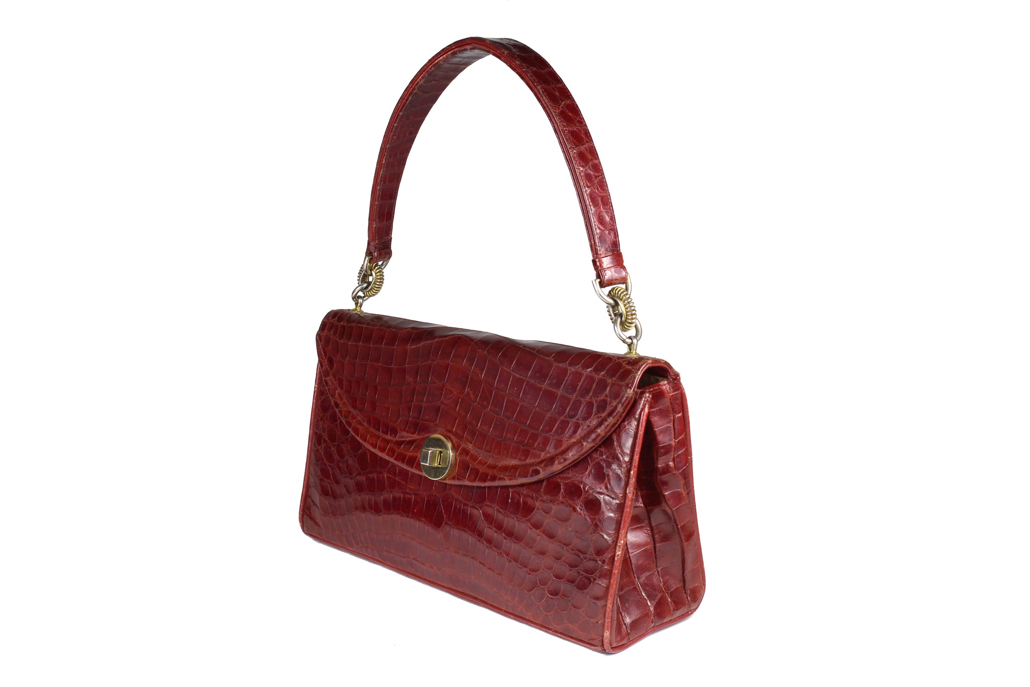 Fiery Red Medium Prada Galleria Crocodile Leather Bag | PRADA
