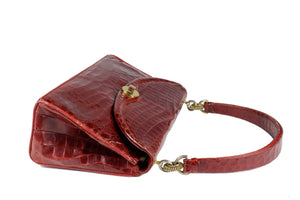 LOEWE ruby red baby crocodile skin handbag