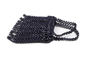 Dark blue faceted beads bag