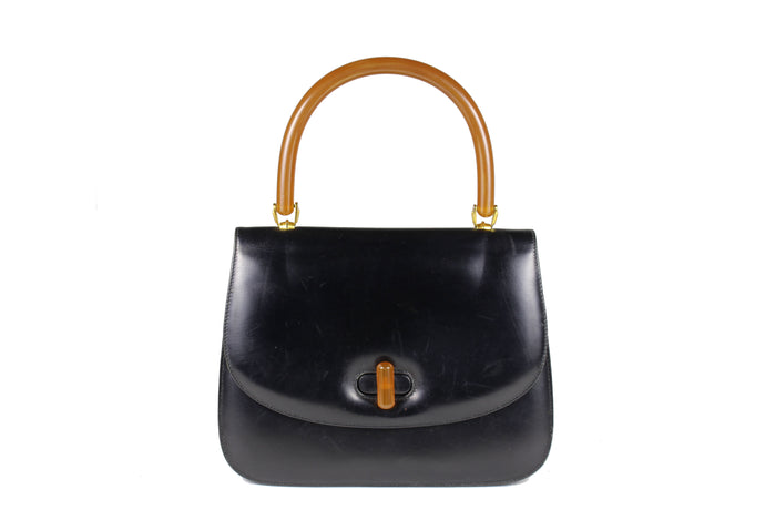 GUCCI leather and bakelite top handle bag
