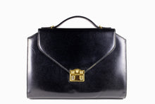 GUCCI black leather briefcase bag