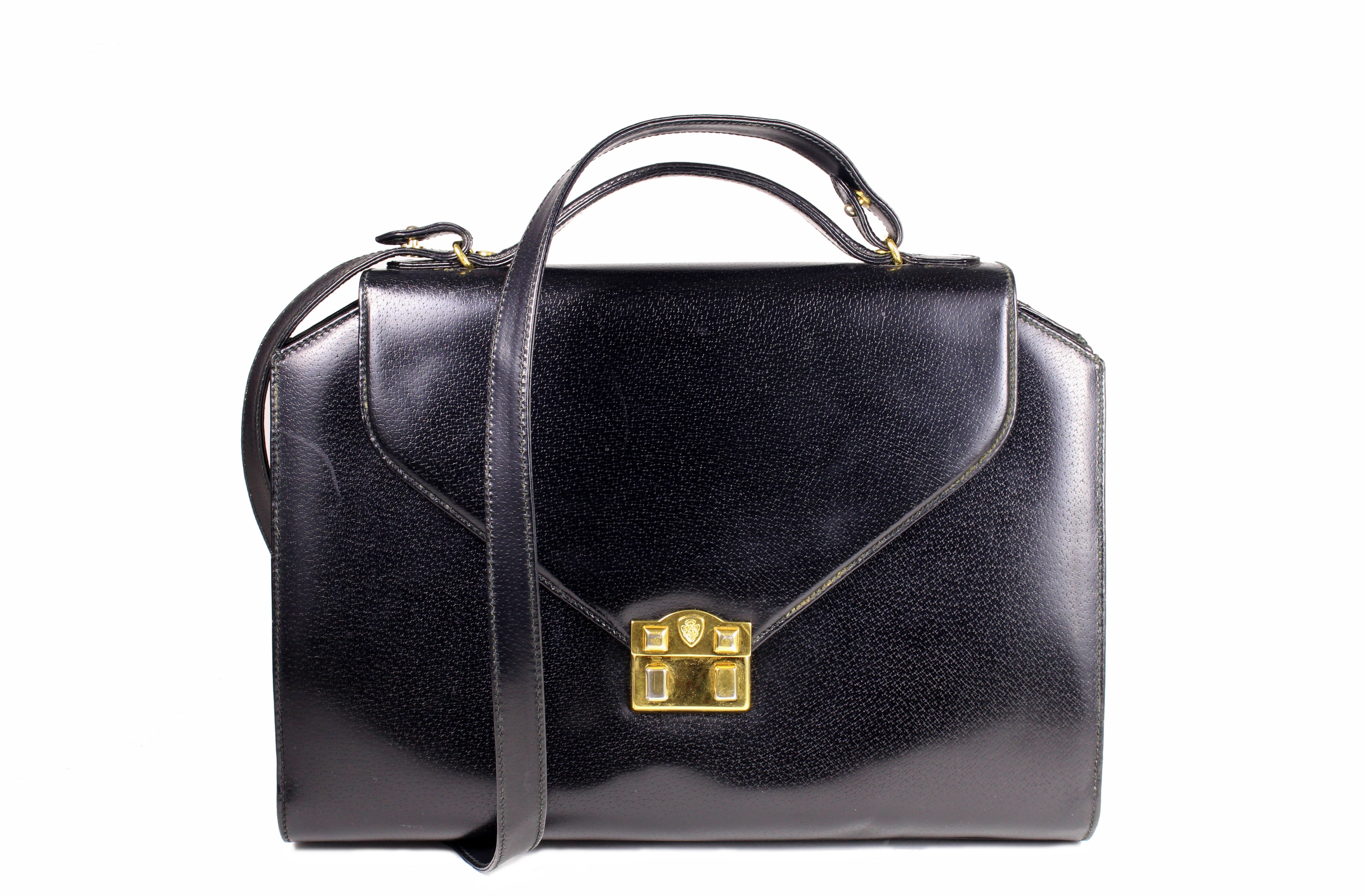 GUCCI leather and bakelite top handle bag – Vintage Carwen