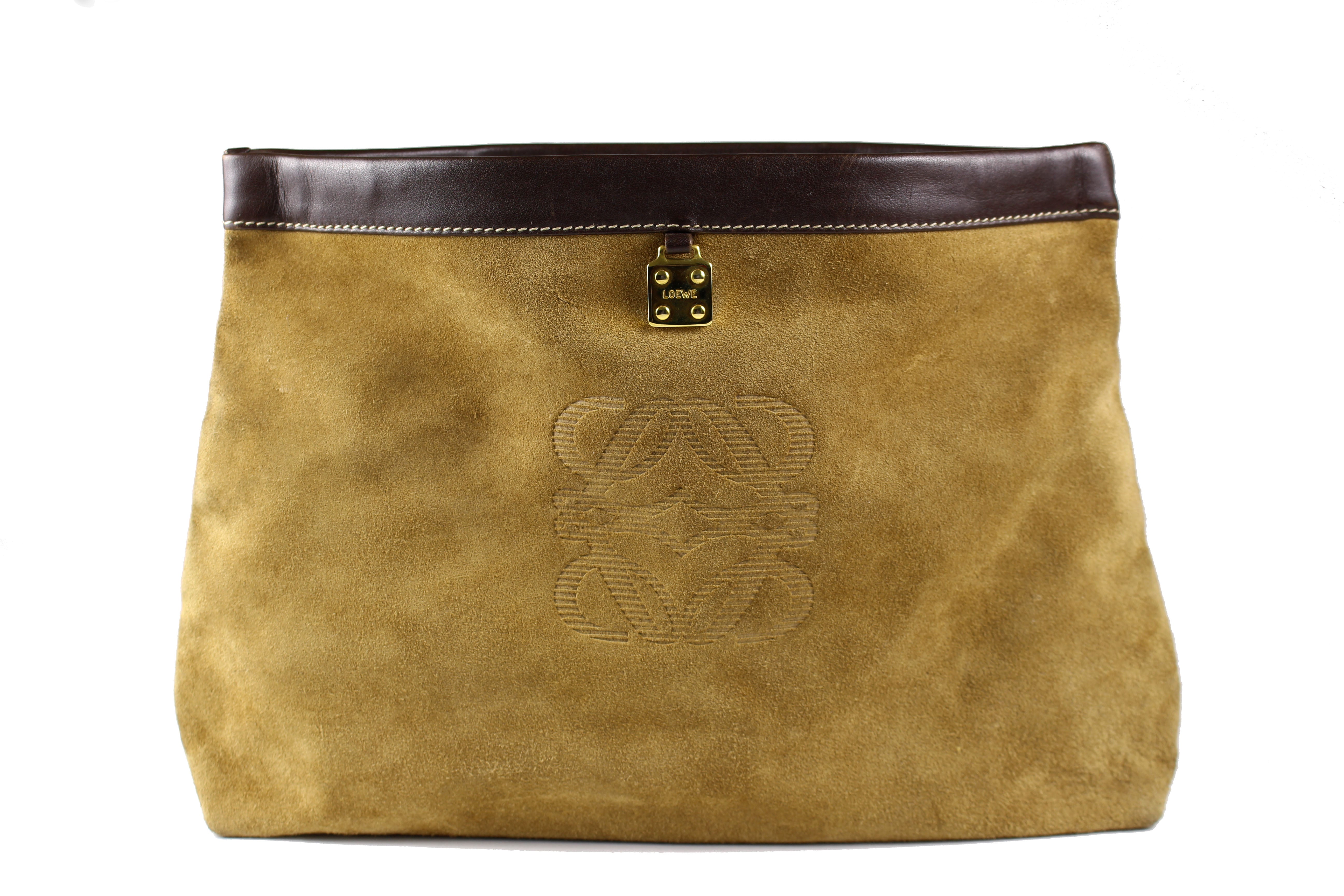 LOEWE beige suede pochette bag – Vintage Carwen