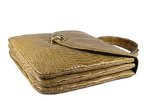 LOEWE toasted beige crocodile skin bag with semicircular flap