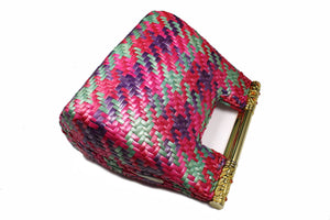 RODO multicolor wicker bag with metal handle