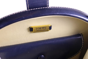 LOEWE Plaza dark blue leather bag