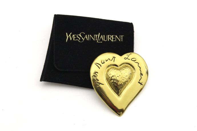 YVES SAINT LAURENT heart brooch