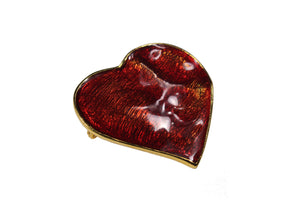 YVES SAINT LAURENT red heart brooch pendant