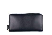 JIL SANDER classic zip-around dark blue leather wallet