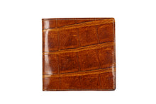 Brown orange crocodile skin wallet
