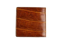 Brown orange crocodile skin wallet