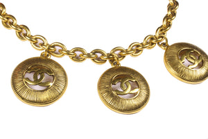 CHANEL Logo medallion charms necklace