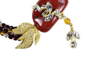 CHRISTIAN LACROIX reddish-brown stone necklace