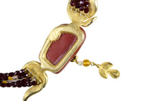 CHRISTIAN LACROIX reddish-brown stone necklace