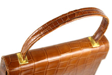 MAGDA butterscotch-color crocodile skin handbag