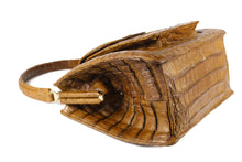 Tobacco colored crocodile handbag