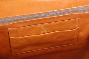DEITSCH brown chocolate crocodile skin frame handbag