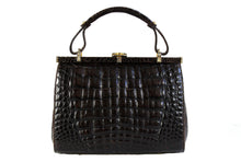 SINGAPUR brown crocodile skin handbag