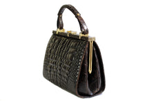 SINGAPUR brown crocodile skin handbag