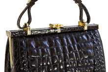 SINGAPUR brown crocodile skin handbag