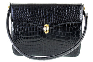 MORABITO black baby crocodile skin handbag