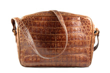 LOEWE crocodile skin handbag in light brown
